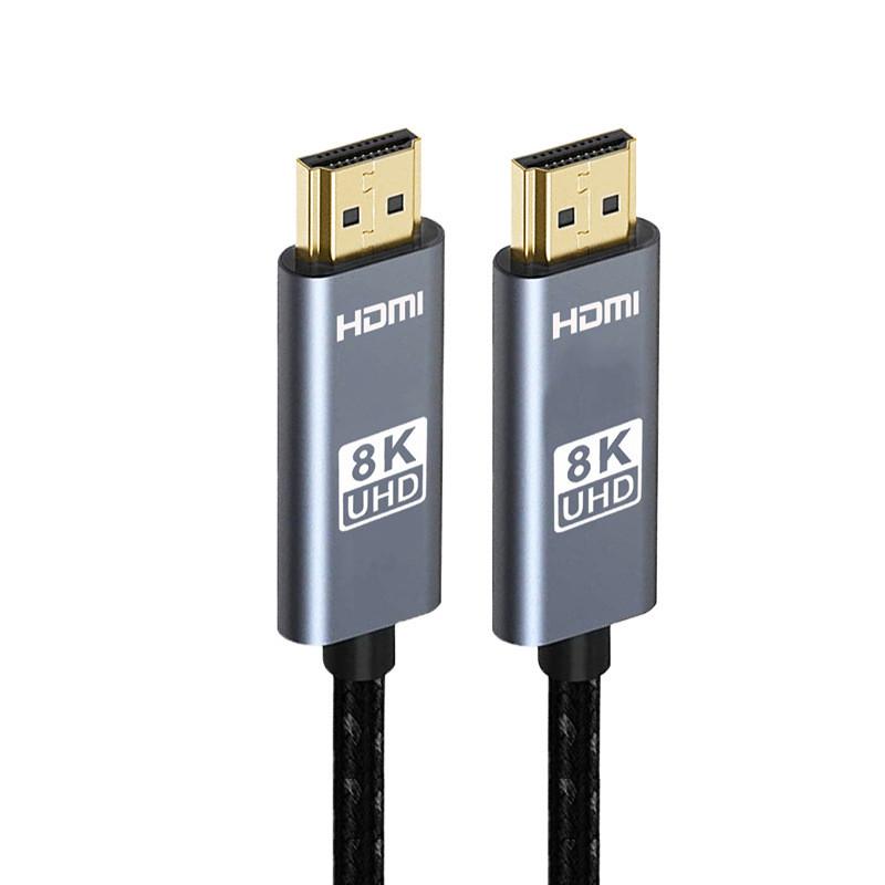 Кабель HDMI HMDI 2.1 8K 60 Гц 4K 120 Гц тканый кабель 48 Гбит/с HDTV-сплиттер-переключатель видео-аудиокабель для ноутбука, телевизора, монитора проектора серии Xbox 5m gray YJMP Electronic