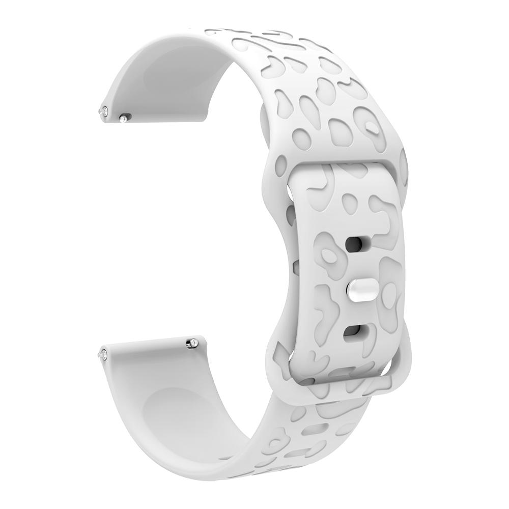 Силиконовый ремешок с леопардовым принтом 18/20/22 мм для Huawei Watch GT4 GT3 GT2 Smart Watch Band для Samsung Galaxy Watch Series 18mm Universal белый Sunshine168