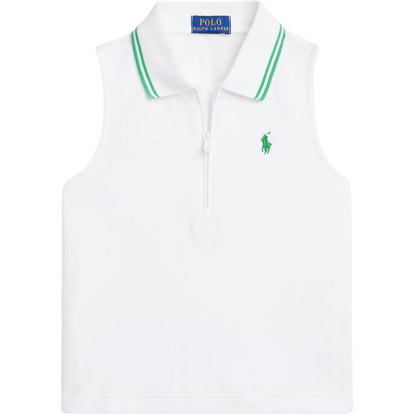 Polo Ralph Lauren Однотонное поло без рукавов на молнии до половины Детские топы Белый 313965012-002 L white