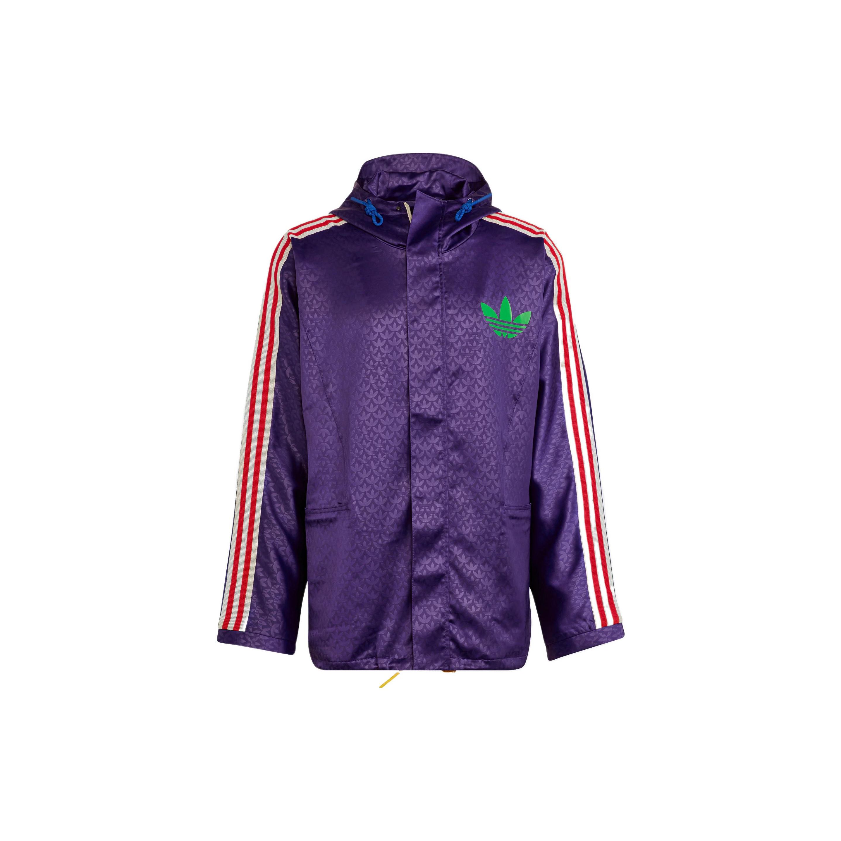 Ветровка Adidas Originals Trefoil с принтом логотипа и капюшоном на шнурке Мужские куртки Фиолетовый IB3441 XL blue