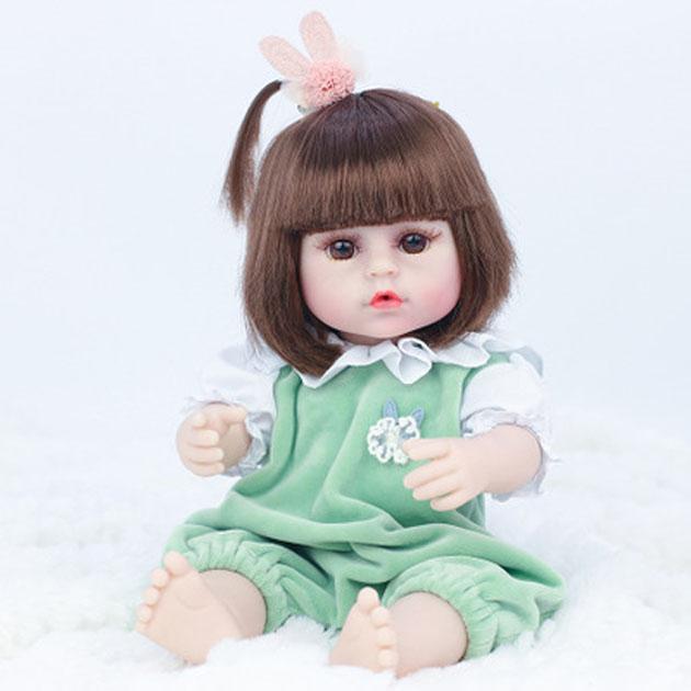 Реалистичные куклы Reborn Baby, 16 дюймов, реалистичные утяжеленные куклы для маленьких девочек с юбкой или кроликом, плюшевая игрушка, кукла-мишка, подарочный набор для детей 3+ G gray Lucky Pig