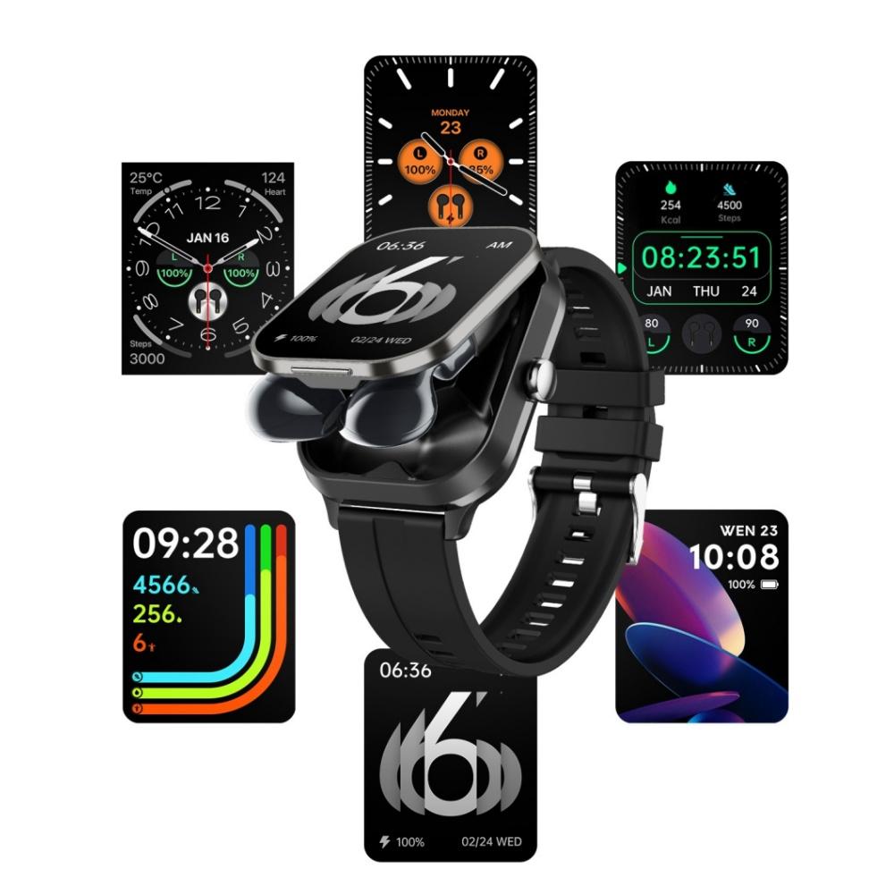 D8 Pro мужские умные часы с наушниками V5.3 наушники умные часы спортивные фитнес монитор здоровья совместимы с iPhone Android чёрный Epingmail1688
