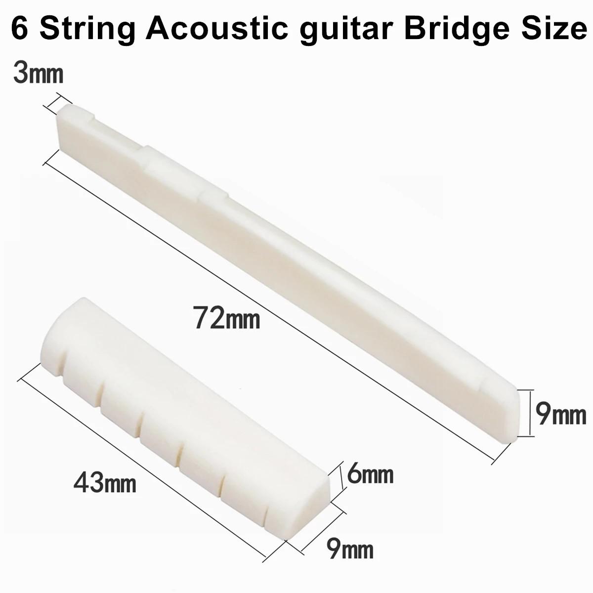 Miwayer Guitar Bone Bridge Гайка и седло 1 пара для 6-12-струнной акустической или классической гитары white