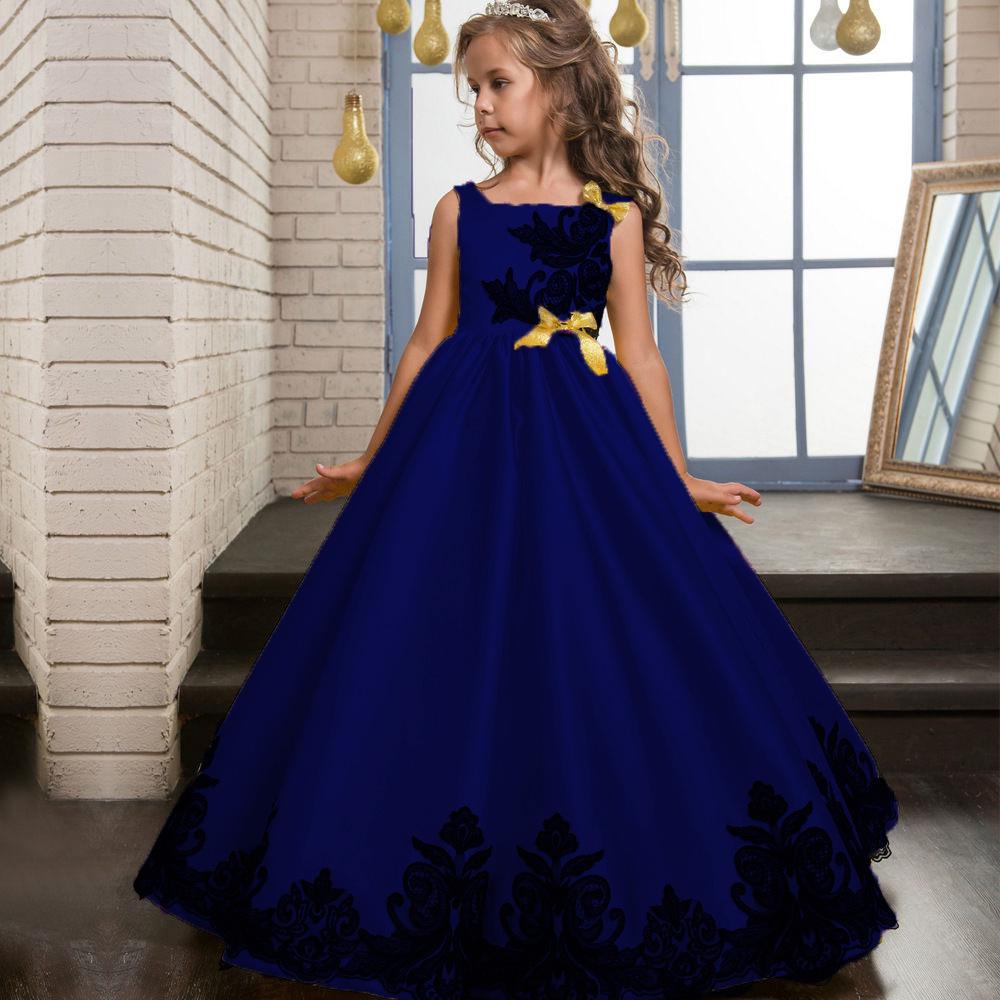 Вечернее детское платье 120 синий RC SHOES