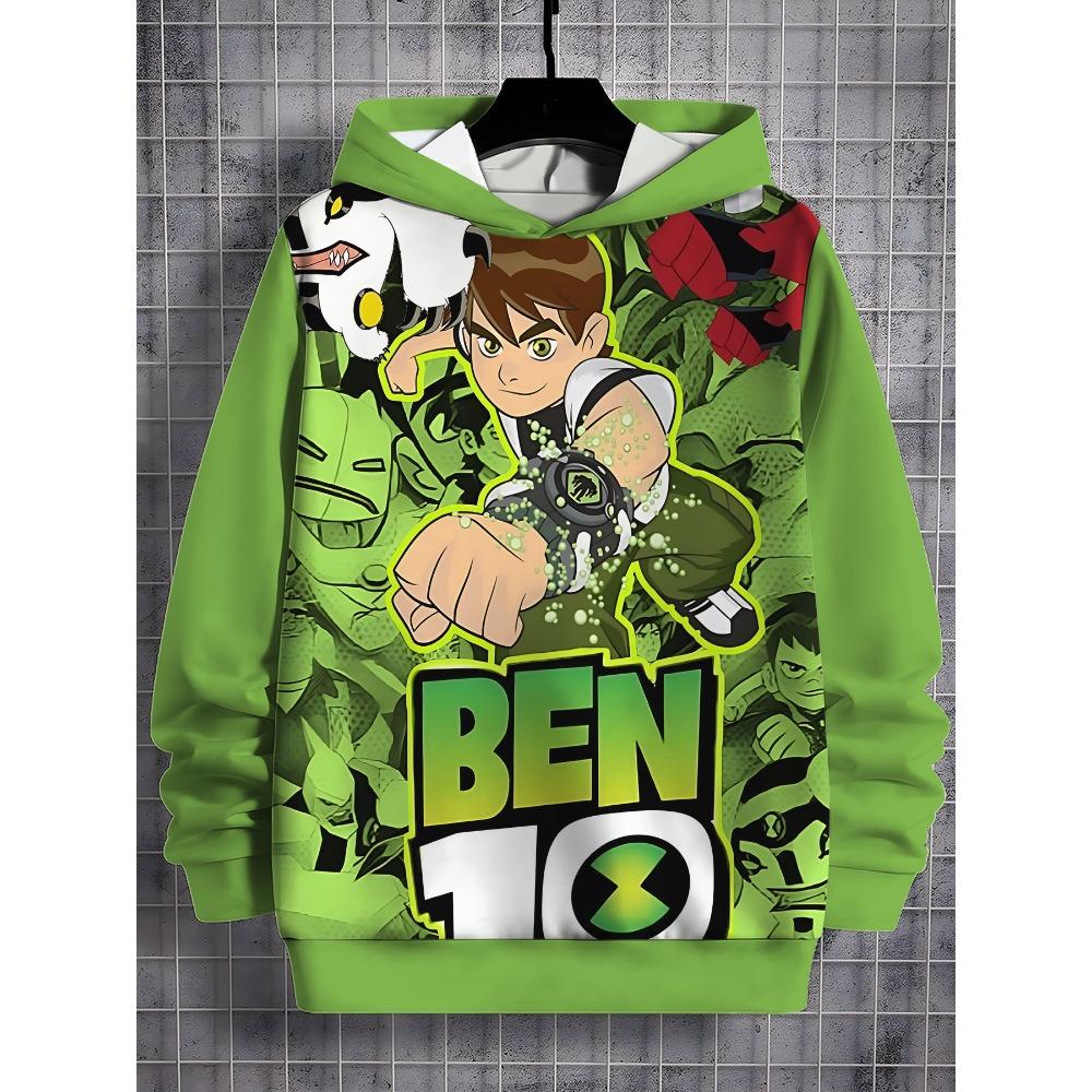 Ben 10 3D-принт Все сезоны Детская повседневная толстовка Крутой пуловер Топы Унисекс Одежда Мальчик Девочка Худи 110 black huiteng1