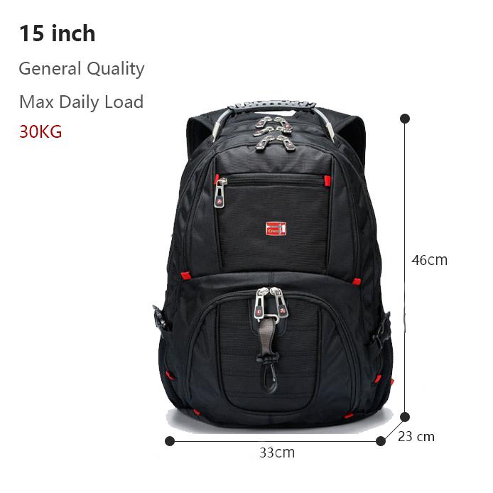 Swiss-Multifunctional bags Прочный рюкзак для ноутбука 17 дюймов, дорожная сумка 45 л, рюкзак для колледжа, USB-порт для зарядки, водонепроницаемый black Schoolbag