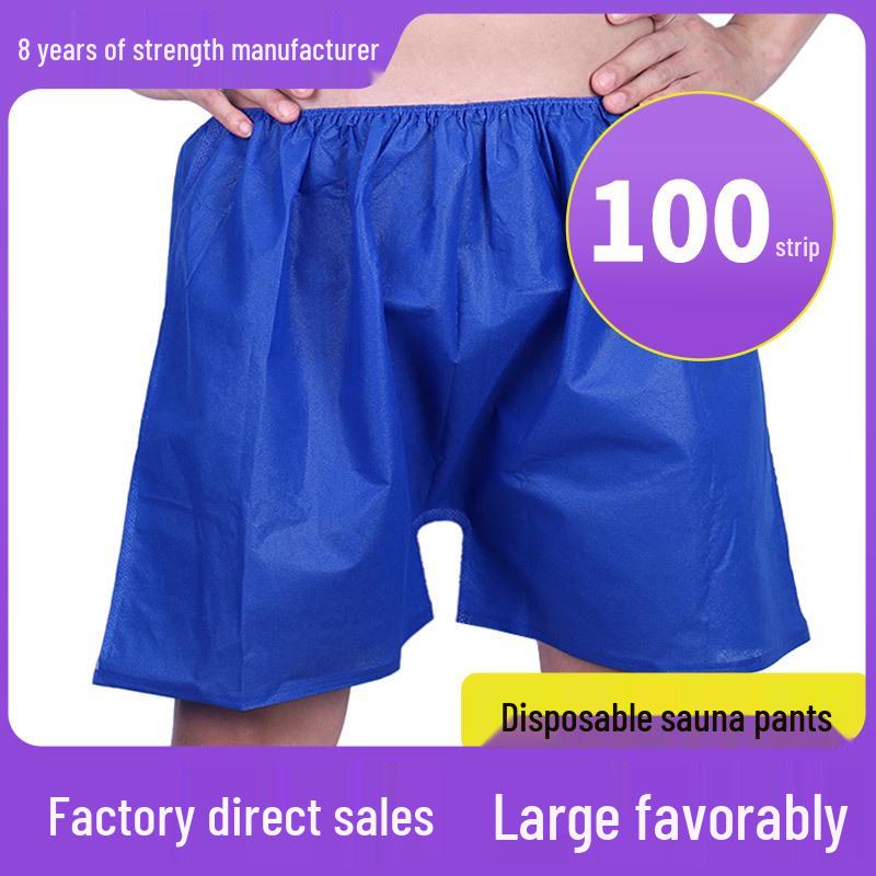 Мужские нетканые одноразовые шорты для сауны и массажа Blue [Thick, 50 pieces] blue GlowEssence