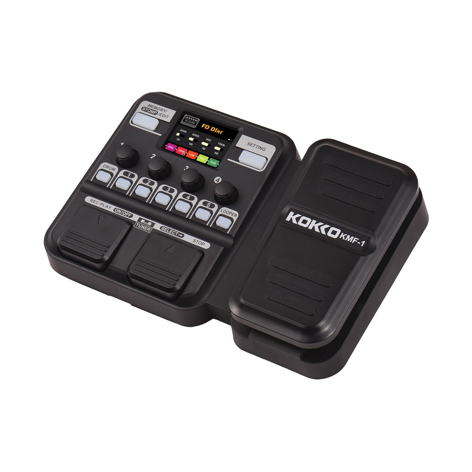 Педаль эффектов Kokko Guitar Multi с 10-59 пресетами, 6 драм-машинами и лупером, 40 различными ритмами EU Plug чёрный TOMTOP JMS