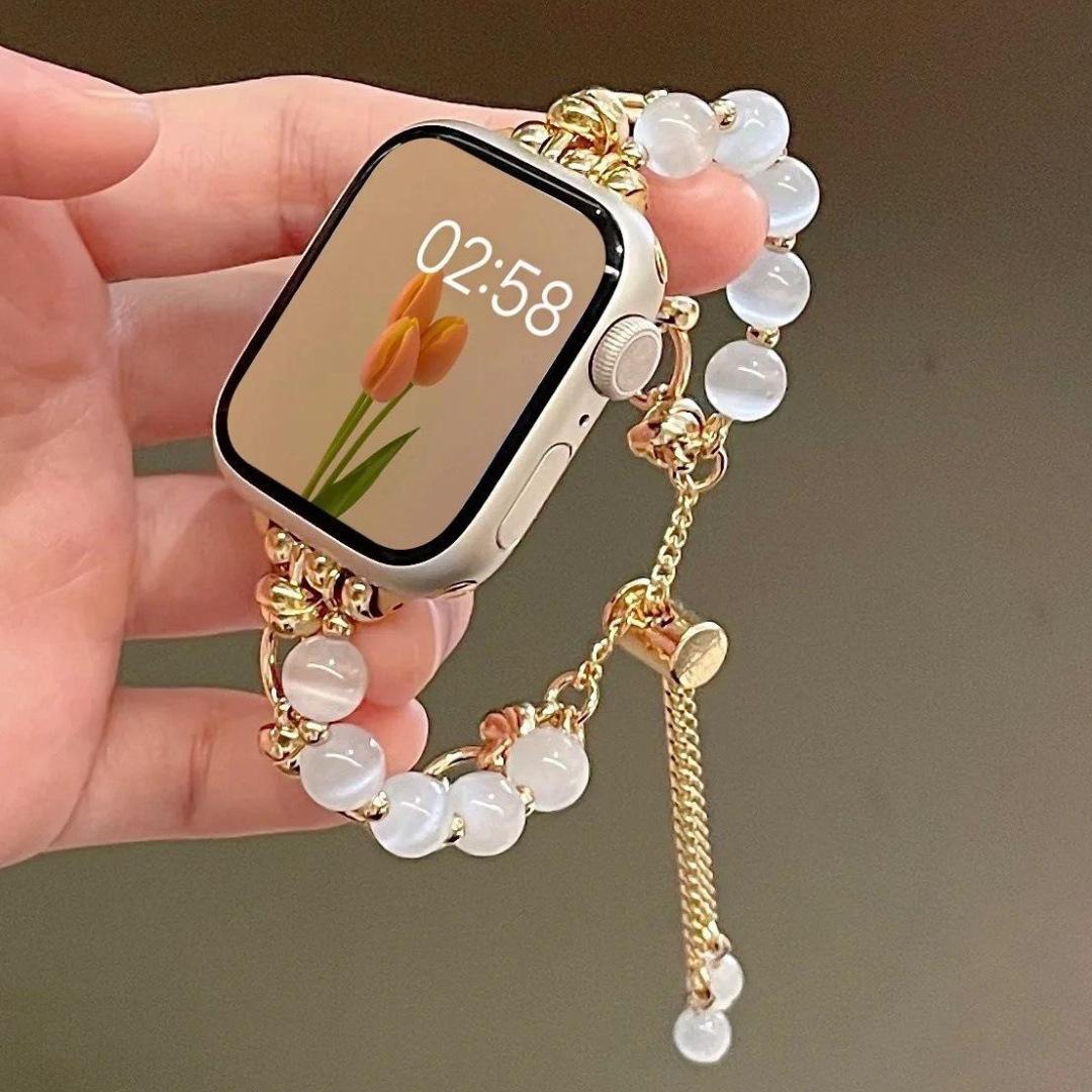 Ювелирный ремешок для Apple Watch 10 ремешок 46 мм 42 мм 41 мм 45 мм 44 мм 38/40 мм Женский Блестящий Металлический Браслет IWatch Серии 9 8 7 6 SE Ultra 42/44/45mm золотой MY OWN STYLE
