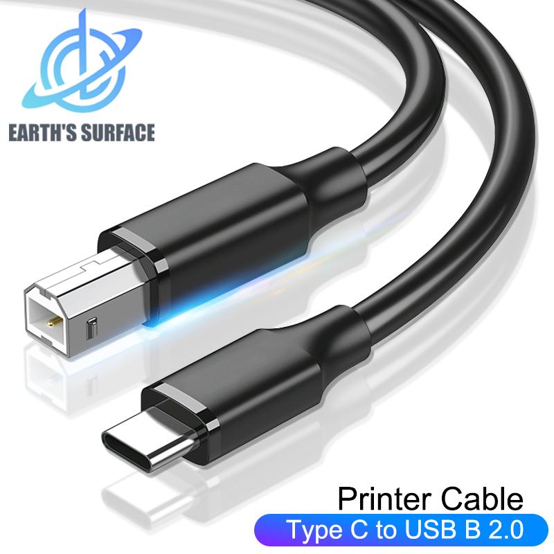 Кабель USB Type-C на USB Type B 2.0 для нового MacBook Pro HP Canon Brother Epson Dell Samsung Принтер Type C Кабели для принтера/сканера 0.5m-USB C to Type B 2.0 gray EARTH S SURFACE