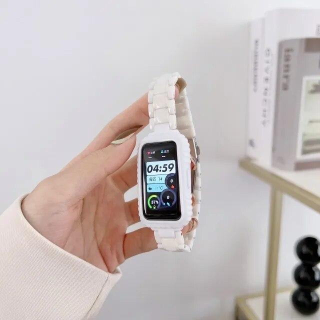 Сменный ремешок для Huawei Band 7 8 Correa SmartWatch, чехол-браслет для Honor Band 6, Huawei Band6 Band7, аксессуары For Huawei Band 7 белый A-LING.