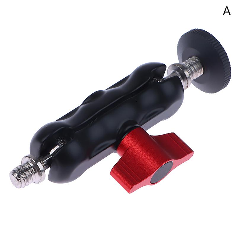 Зажим из алюминиевого сплава с двойной шаровой головкой Magic Arm Clamp 1/4   3/8   отверстие для телефона видео крепление камеры монитора светодиодная подсветка микрофона A black Fairy Expounds