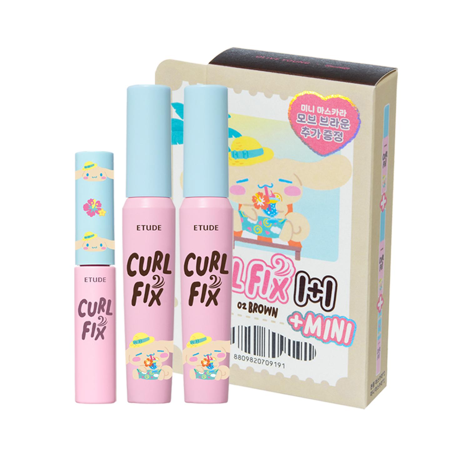 Etude [НОВИНКА Обновленная] Тушь для ресниц Curl Fix 1+1 (+ подарок) - [K-BEAUTY] Тушь для ресниц с эффектом подкручивания и лифтинга для айдолов, не смазывающаяся 02 brown beige ETUDE HOUSE