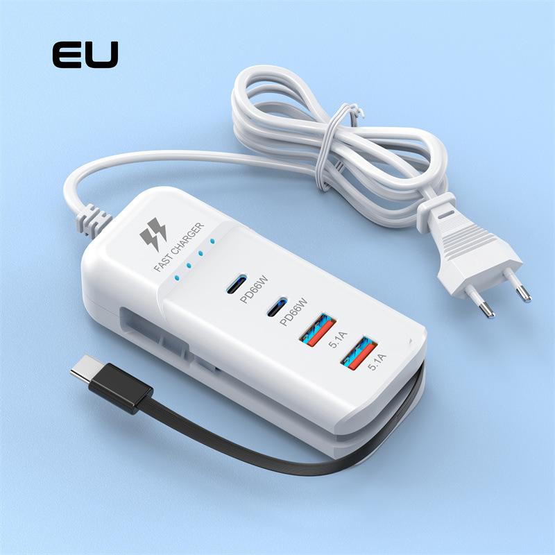 66 Вт многопортовое зарядное устройство USB PD Type C для быстрой зарядки настенное зарядное устройство для мобильного телефона док-станция для зарядки с вилкой EU US USB Type C зарядное устройство white Phone Charging Accessories