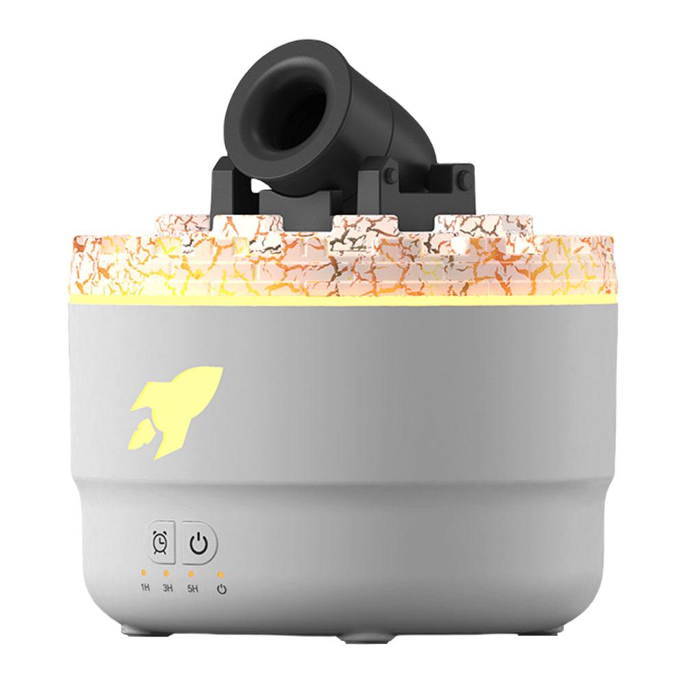Увлажнитель воздуха Volcanic Crack Cannons, диффузор эфирных масел с таймером RGB Cannon Blast, аромадиффузор для ароматерапии USB белый AKA004