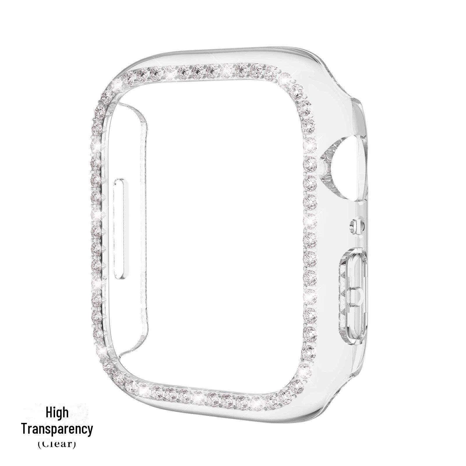 Чехол для Apple Watch 8: Рамка S10 Single Diamond, защитный корпус из поликарбоната с гальваническим покрытием 40mm white Smarter than future