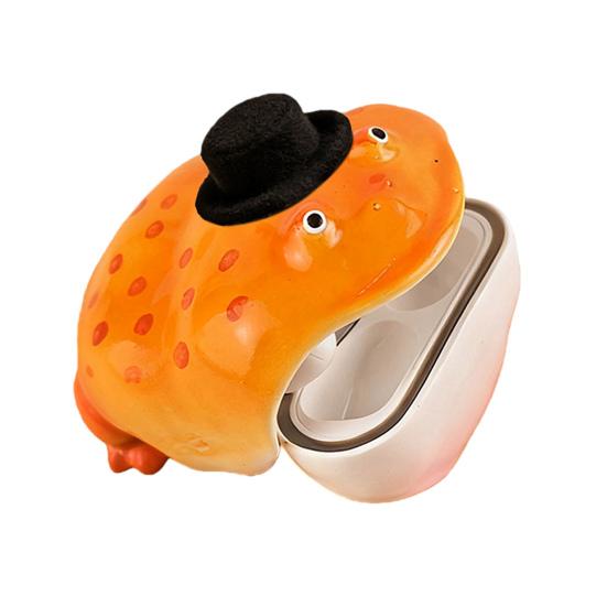 Некрасивый чехол для наушников-вкладышей Лягушка 1/2/3/4/Pro 36925 Bluetooth-совместимый Беспроводной для AirPods Чехол-зарядка для наушников Обложка for AirPods 1  F orange SEOBIOG