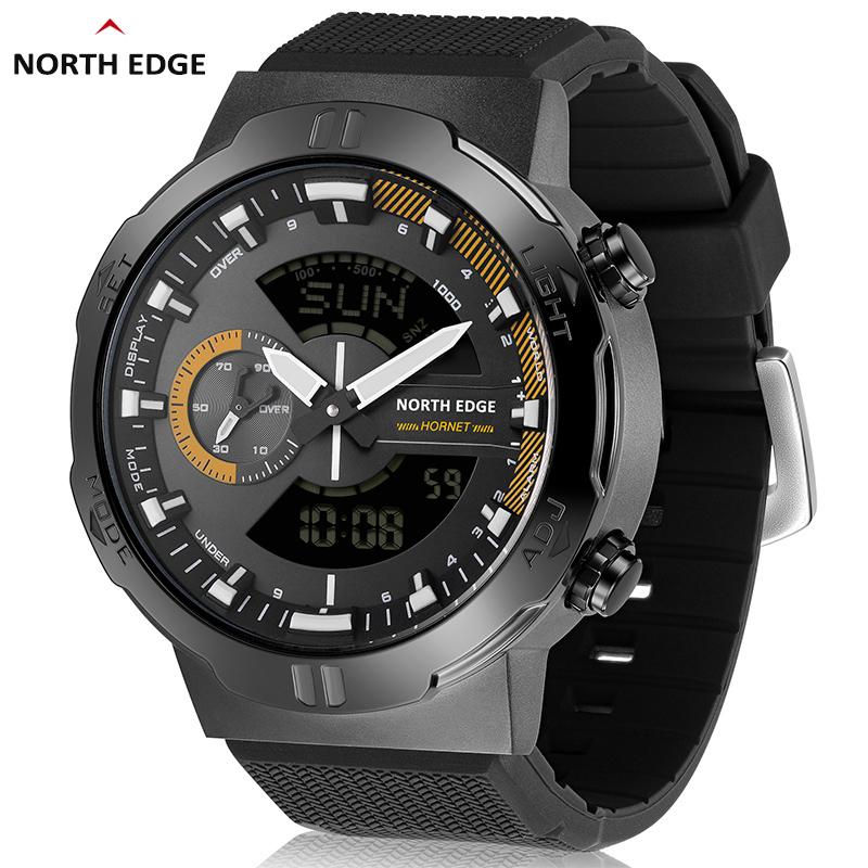 NORTH EDGE 2022 HORNET мужские цифровые часы для бега и велоспорта спортивные часы водонепроницаемые 50 м мировое время скорость с подсветкой наручные часы жёлтый