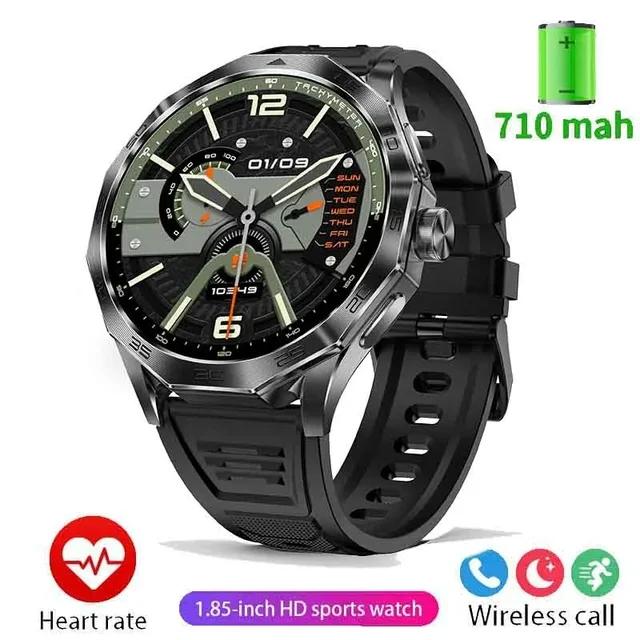 Новые умные часы для мужчин, часы с индивидуальным циферблатом для мониторинга здоровья, спортивный режим отслеживания, 1,85-дюймовый сенсорный экран, lp67, водонепроницаемые умные часы Silicon чёрный Lucky Start Smart watch