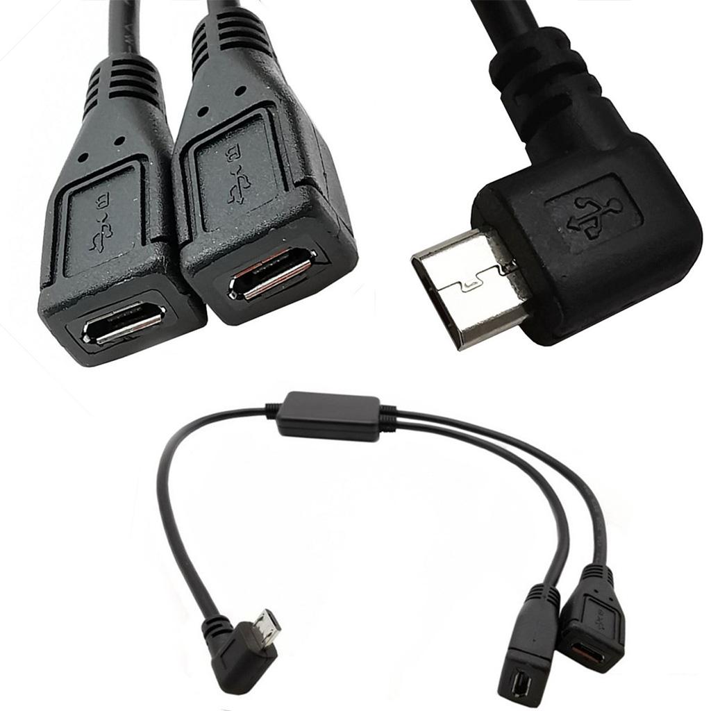 Разветвитель и кабель Micro USB, 5-контактный штекер на 2 гнезда, левый/правый угол, зарядное устройство, кабель передачи данных 2-в-1, половина адаптера 30 см A gray Be Free