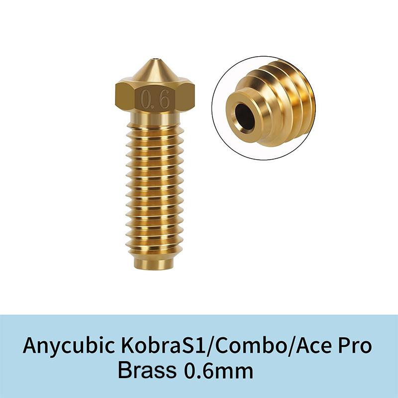 Для Anycubic Kobra S1 Комплект горячего конца Латунное сопло из закаленной стали 0,4 0,8 1,0 мм Сопло для быстрой замены Для Anycubic Kobra S1 Combo/Ace Pro brown Hard Worky