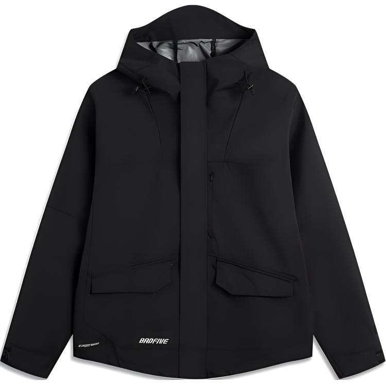 Li Ning Basketball Series спортивная повседневная однотонная свободная ветровка мужская верхняя одежда черная AFDU493-1 XL black Li-Ning