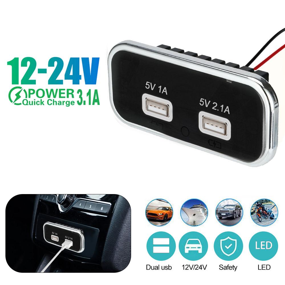 3 порта 35,5 Вт PD Type-C 2,1A 1A USB автомобильное зарядное устройство 12/24 В для мотоцикла, грузовика, квадроцикла, лодки, автобуса, адаптер питания, розетка black YJMP Auto Parts