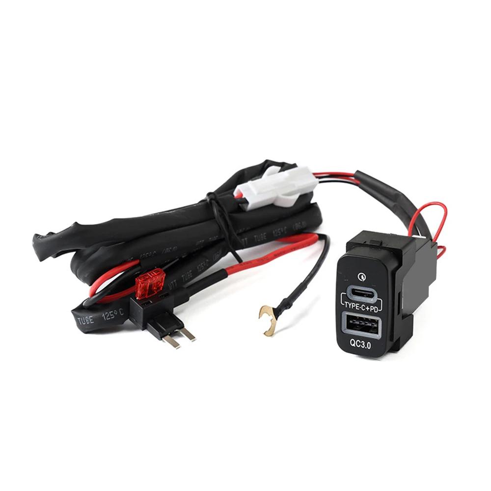 Быстрое автомобильное зарядное устройство USB Type-C PD + гнездо Type A для Mitsubishi Outlander Lancer EX Pajero Sport ASX V73 V93 V97 Зарядка телефона CHINA чёрный YJMP Auto Parts