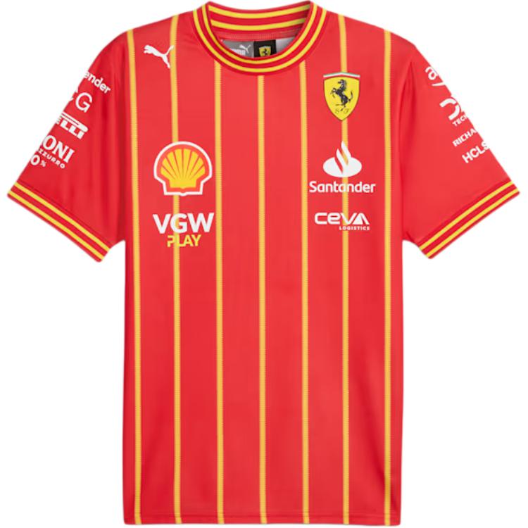 Puma Scuderia Ferrari Team Футбольная джерси Двусторонний жаккард Круглый вырез Короткий рукав Мужская джерси Красный 763608-02 L red