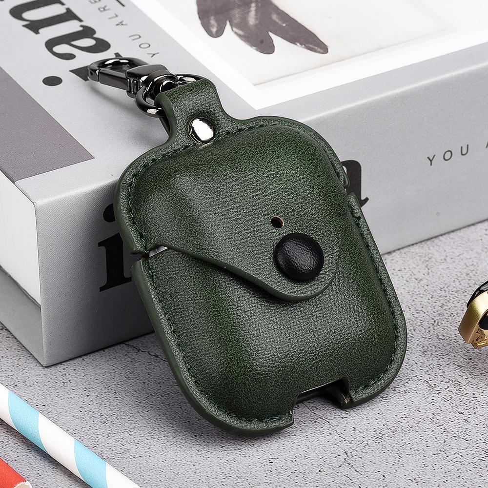 Для Airpods Pro 2 кожаный чехол для Apple Airpods 3 Pro 2 чехол для наушников для Airpods 4 ремешок для зарядного устройства с кнопкой For Airpods 1/2 зелёный Y.Better