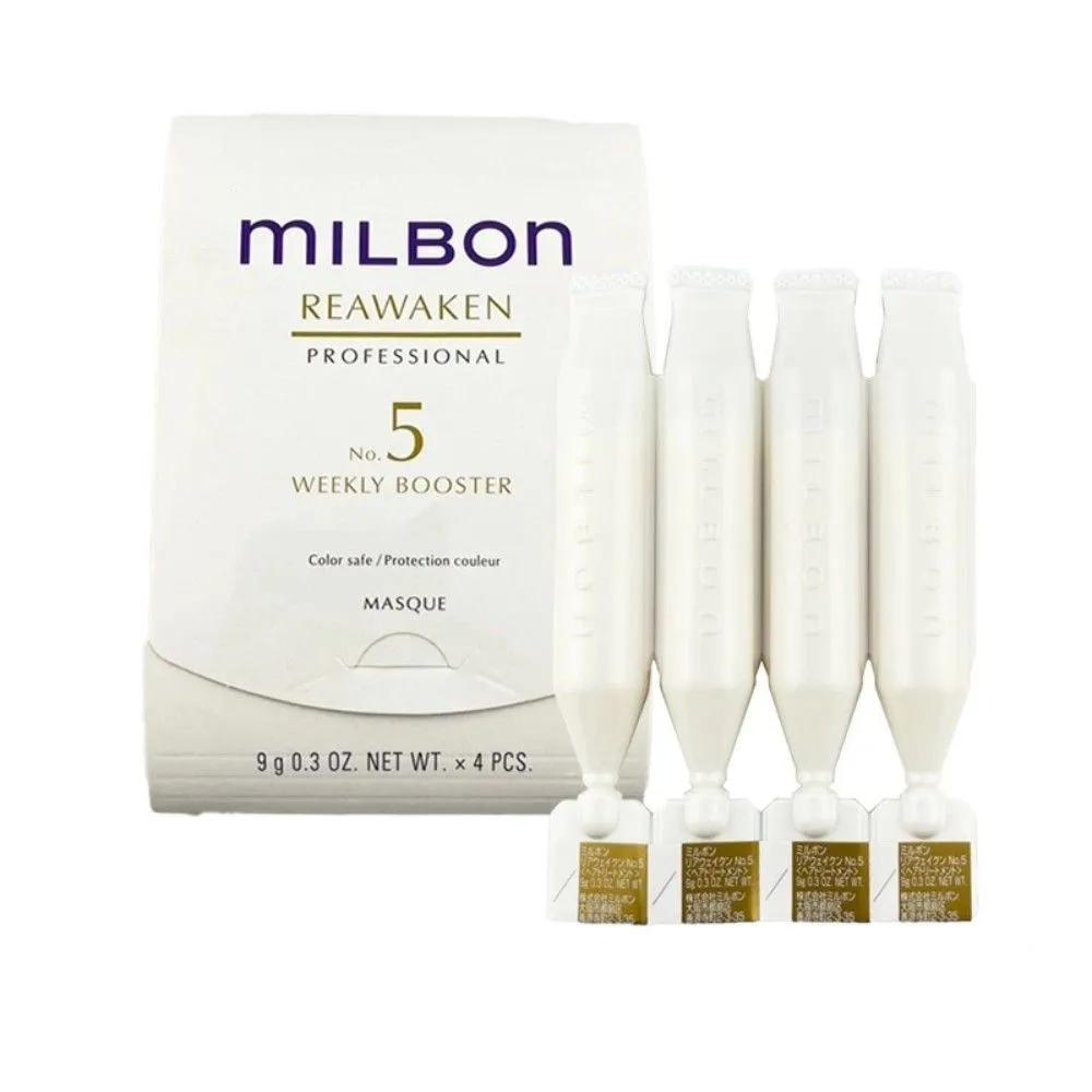 Milbon Rear Awaken No. 5 еженедельных бустеров 9 г x 4 Набор из 4 шт. Салонная маска для волос white