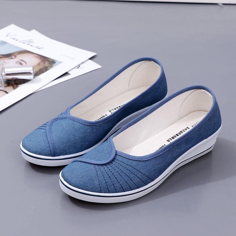 Женская обувь на танкетке женская обувь из холста Slip On новая в оригинальной стильной акции низкие цены тенденции 2024 с дешевым размером 39 34 white ManCave Closet