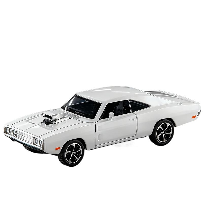 1/32 Dodge Charger 1970 Модель автомобиля из сплава Звук и свет Инерционный механизм Детская игрушка Коллекционные предметы Подарок на день рождения белый Fourall- Model Cars