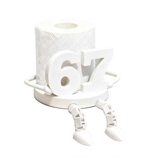 Держатель для туалетной бумаги Reading Buddy, напечатанный на 3D-принтере, отдельно стоящий держатель для туалетной бумаги, забавный напарник, диспенсер для рулонов для ванной комнаты с подвижными ногами для дома, офиса B белый tianyaonuo