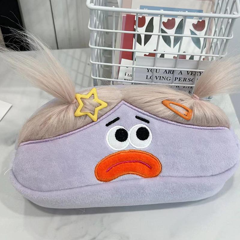Kawaii забавная большая емкость плюшевая сумка для карандашей креативный мультфильм большой рот девочка ручка футляр для хранения портативный школьные канцелярские принадлежности подарок фиолетовый MarkMew