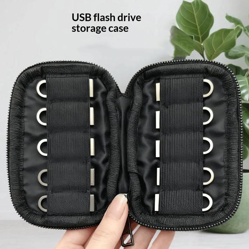 Чехол для USB-флешки Чехол для хранения Держатель Сумка для хранения USB-флешка Организатор электронных аксессуаров Для USB-флешки Ручки black Clearl Love