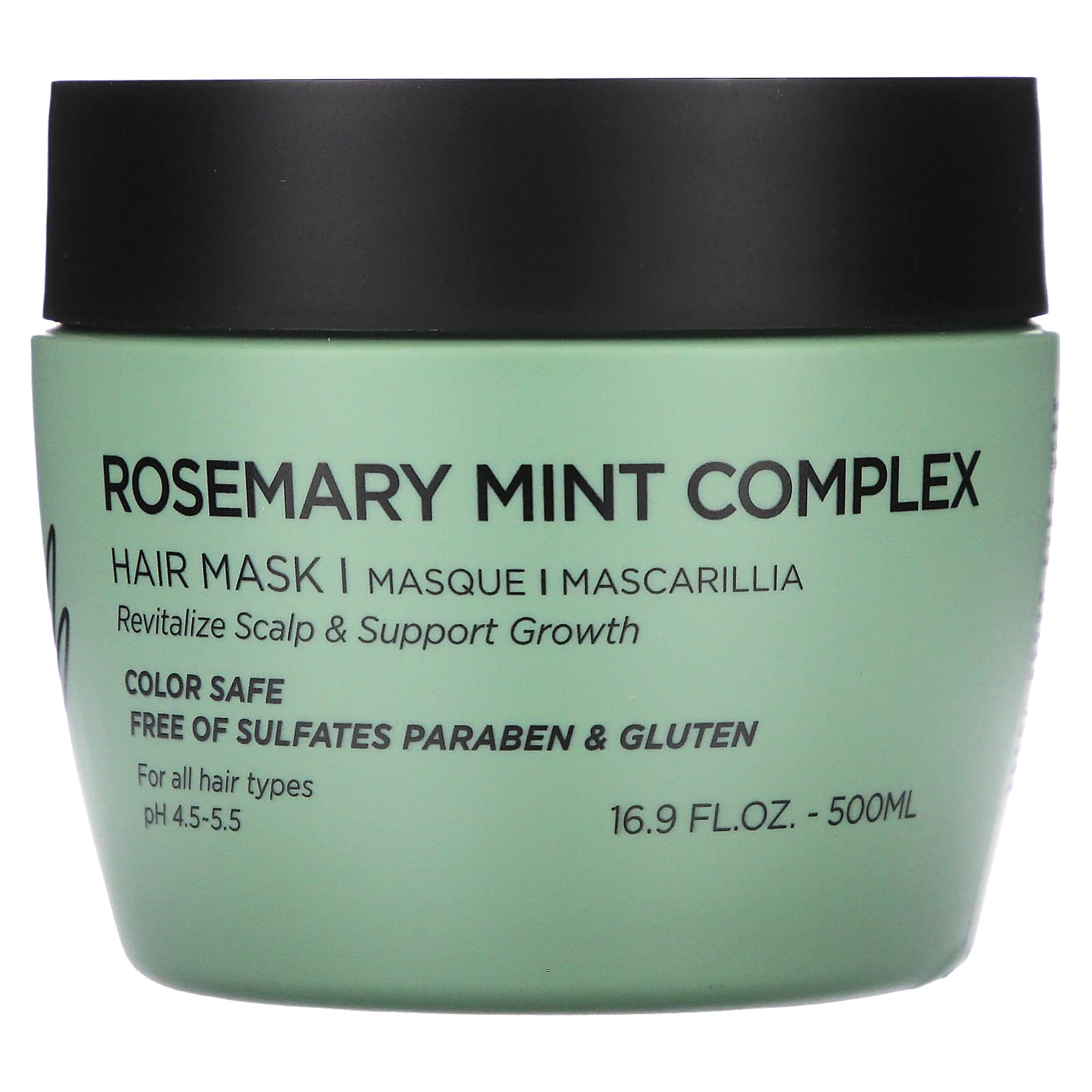 Luseta Beauty, Комплекс розмарина и мяты, маска для волос, для всех типов волос, 16,9 жидких унций (500 мл) beige