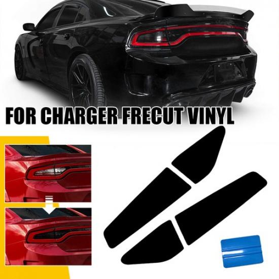 2 Комплекта Для DODGE CHARGER 2015- Задний Фонарь Предварительно Вырезанная Тонировка Задняя Накладка Винил Темный black AtomFf