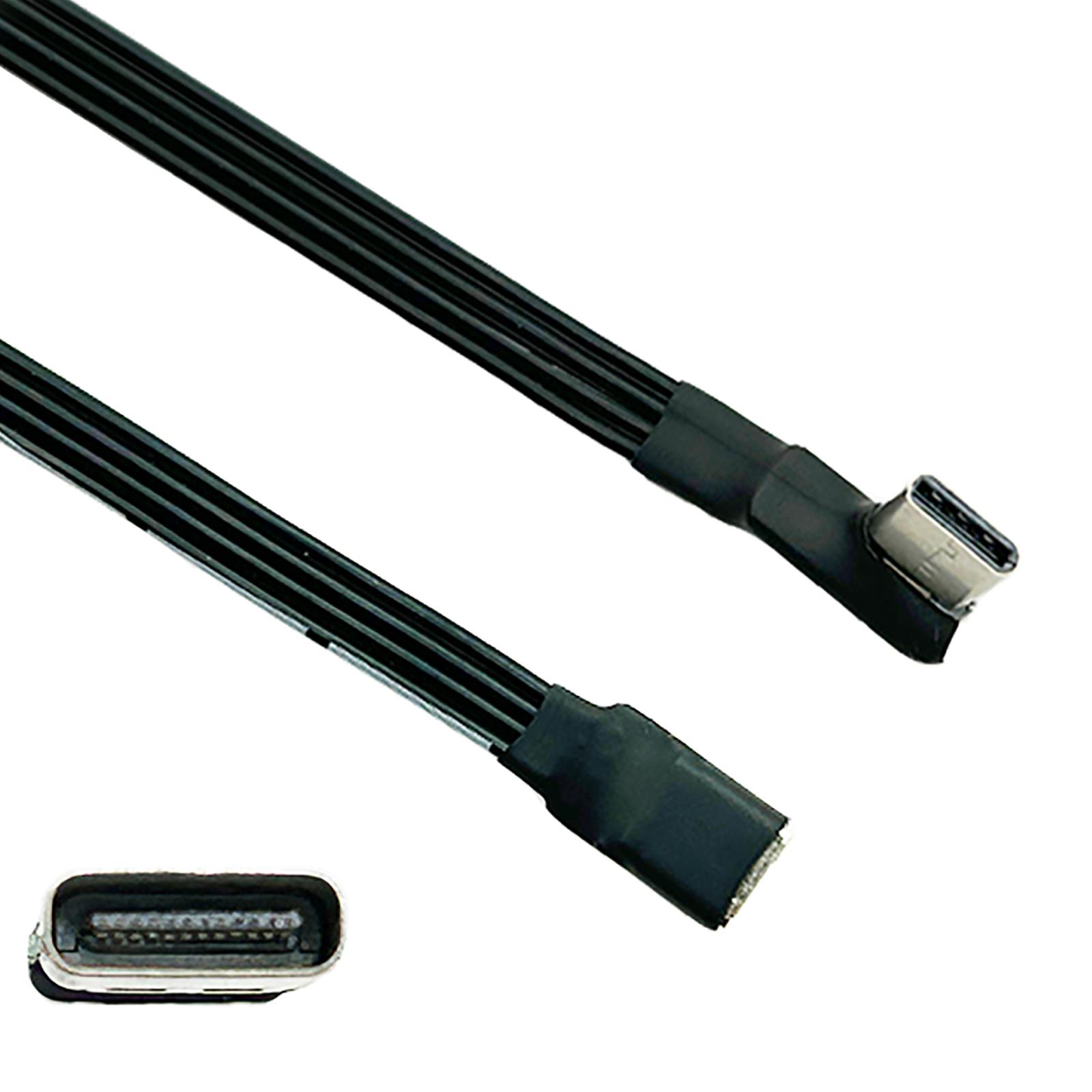 Плоский зарядный кабель USB C, тип C, мужской и женский, удлинительный кабель для зарядки, 18 Вт, адаптер высокоскоростной передачи данных 480 Мбит/с 5CM black Daybreak