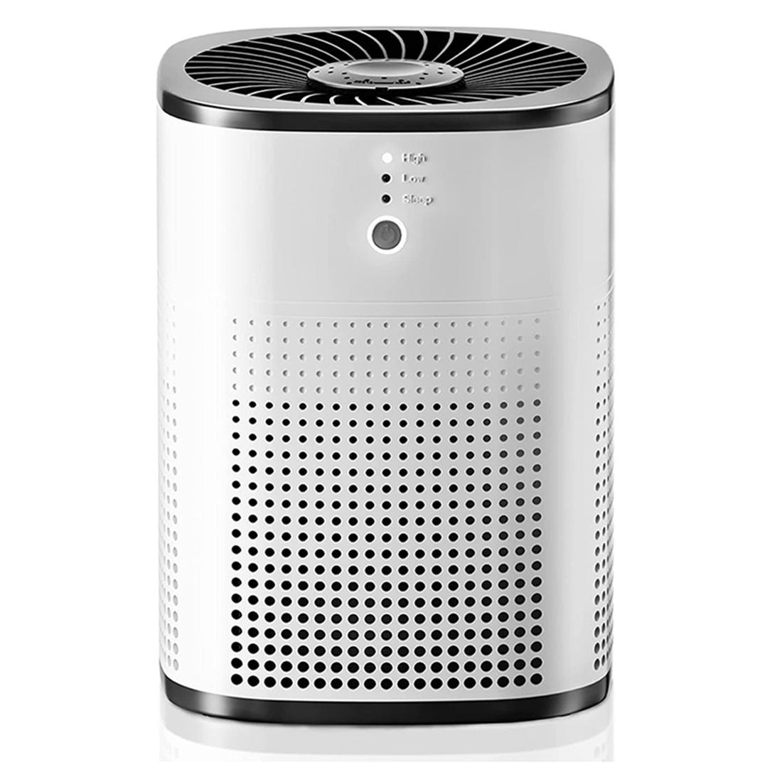 Очиститель воздуха для спальни H13 Real HEPA Filter Очиститель воздуха 360° с 5-ступенчатой фильтрацией для людей с аллергией на домашних животных, вилка США CHINA white Step Zone