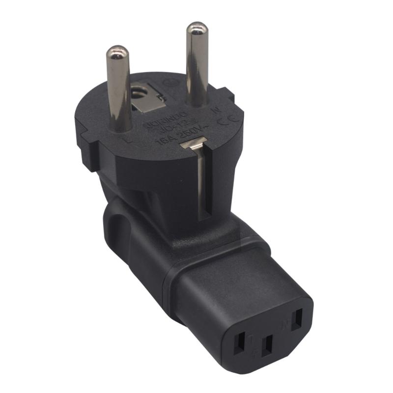 Адаптер питания EU на IEC320 C13, Штекер AC EU Male на IEC320 C13 Female, EU(4.8mm) Переходник с 2-контактной вилки на PDU/UPS, 16А 250В 1 black 666