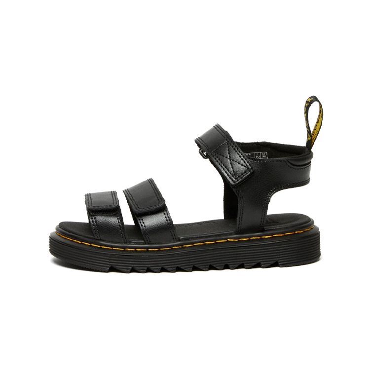 Доктор. Сандалии Martens Junior Klaire Кожаные На шнуровке Минималистичные Спортивные Сандалии Детские Черные 26675001 32 black Dr. Martens
