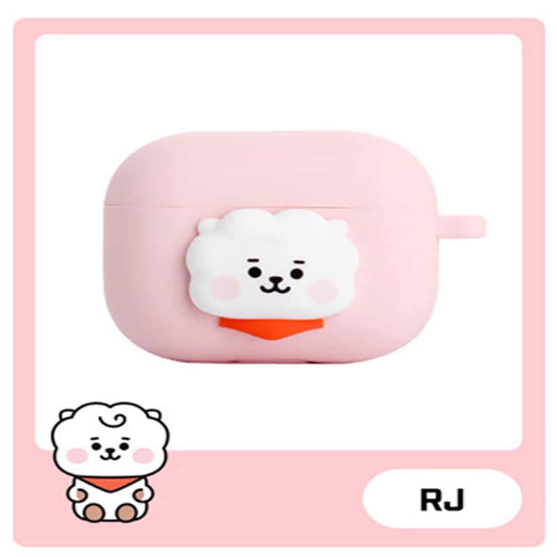 Официальный чехол BTS BT21 для AirPods3, пастельный силиконовый чехол RJ white