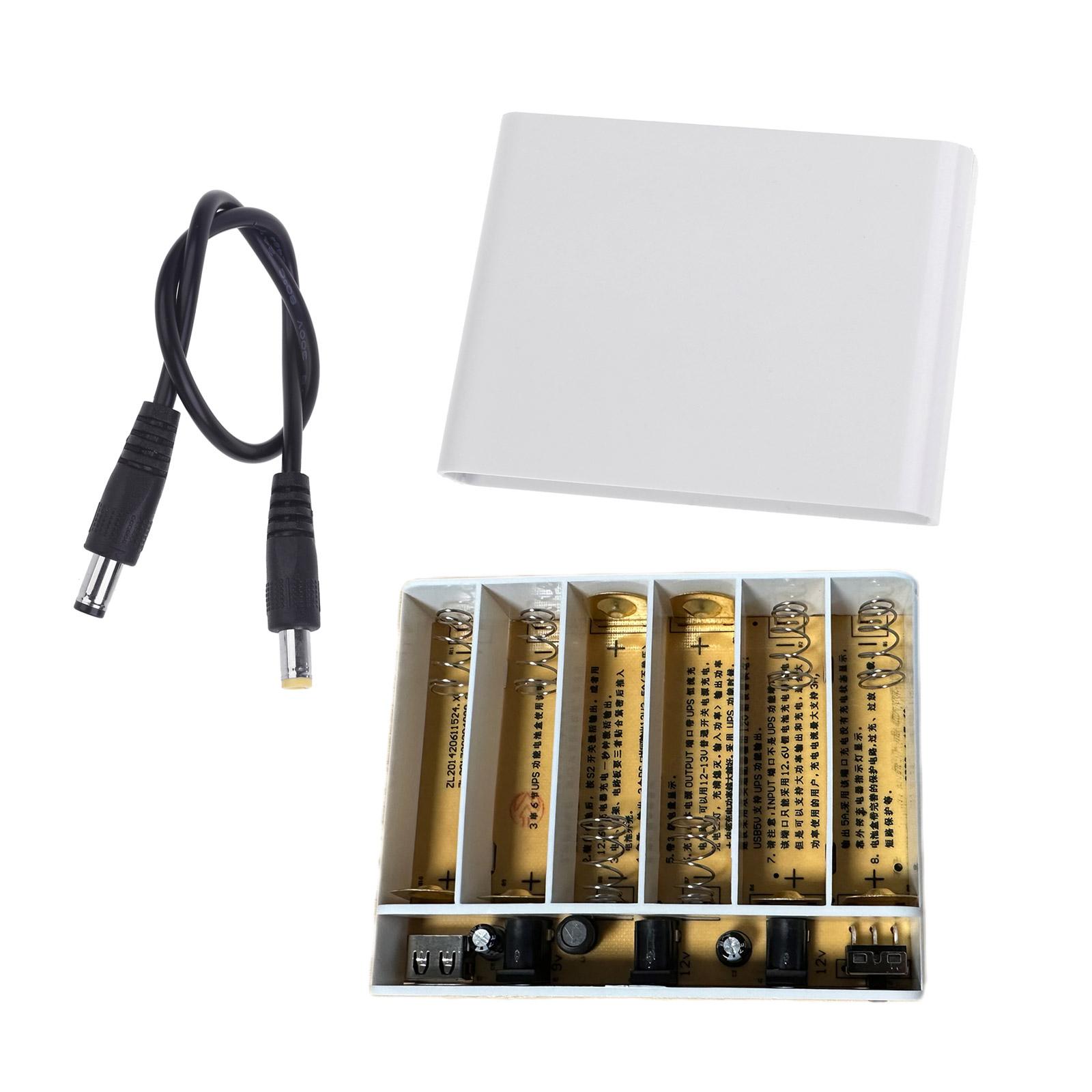 USB 5 В 9 В 12 В выход 6x 18650 аккумулятор UPS DIY Power Bank Box для маршрутизатора сотового телефона планшета модема CCTV камеры LED white Xudikou