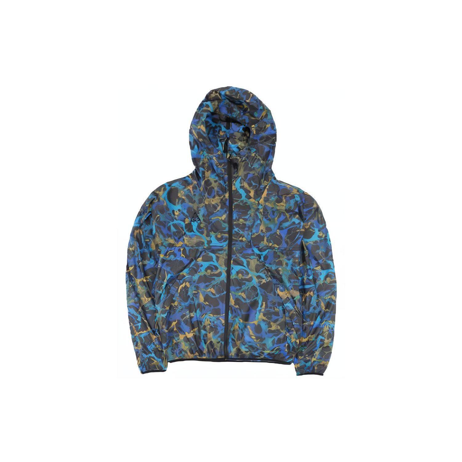 Nike ACG Легкая мужская ветровка с капюшоном, синяя с принтом, CU0259-010 L gray