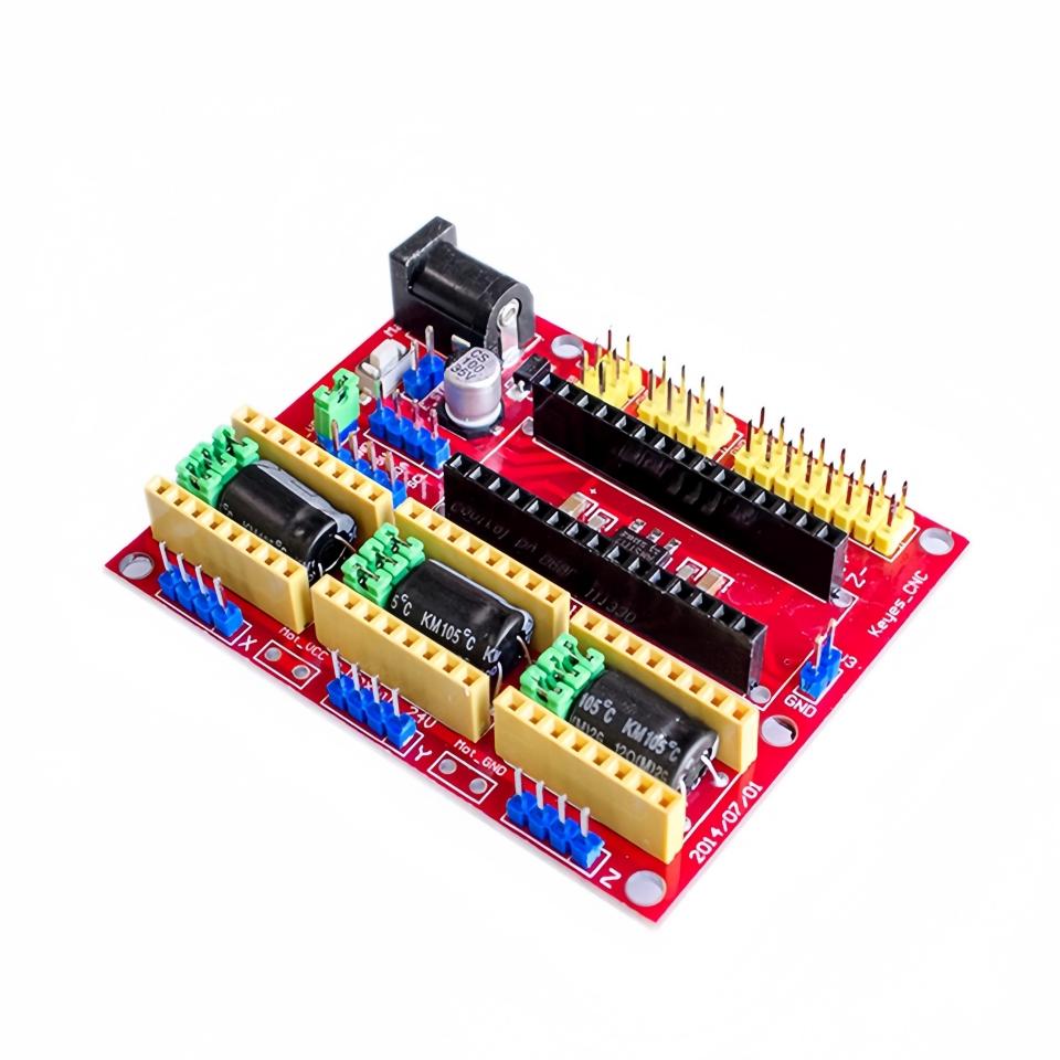 Станок для гравировки CNC Shield V4 3D-принтер + Nano 3.0 с USB-кабелем + 3 шт. Набор драйверов шаговых двигателей A4988 / DRV8825 Reprap для Arduino black YiFanXin