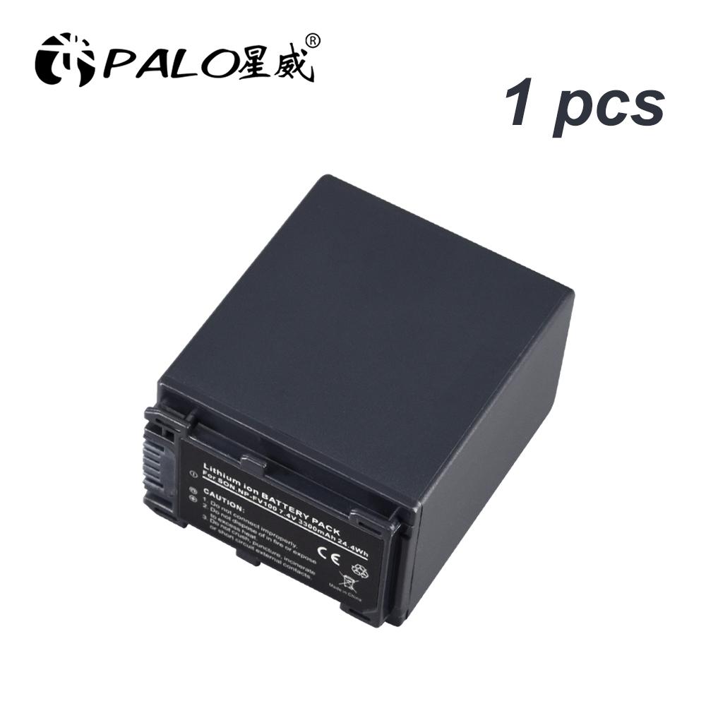 Оригинальные аккумуляторы PALO NP FV100 NP-FV100 FV100 + ЖК-зарядное устройство USB для Sony NP-FV30 NP-FV50 NP-FV70 SX83E SX63E FDR-AX100E AX100E gray