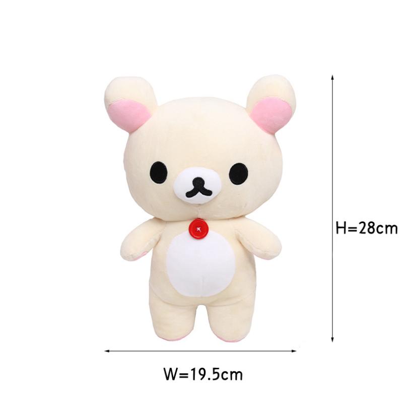 Новая плюшевая кукла Rilakkuma с клубникой, кавайное аниме, бурый медведь, Pelcuhe, милая пара игрушек, подарки для девочек white Toy-002