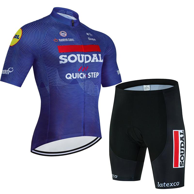 Soudal Quick Step 2026 Комплект Велосипедной Одежды Джерси с Коротким Рукавом Мужской MTB Maillot Ciclismo Велосипедные Гонки Велосипедные Шорты с Подтяжками Комплект S black Z-Automotive