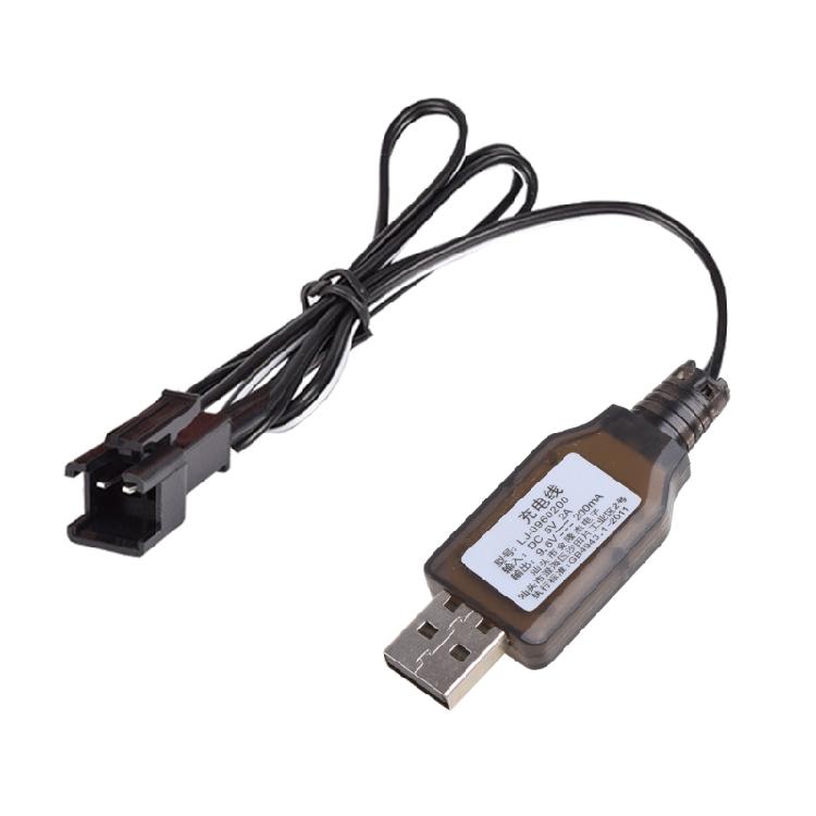 Зарядное устройство USB для аккумуляторов 9,6 В 200 мАч NiMh/NiCd, комплекты с разъемом SM 2P, USB-кабель для зарядки 1 gray Happy Electronic King